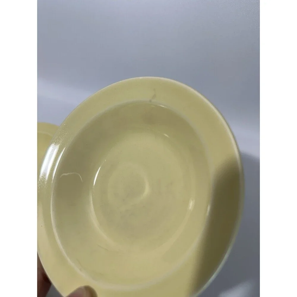 Set of 3 TS &T Luray Pastels 5 3/8” Yellow Rim Fruit Bowls Vintage